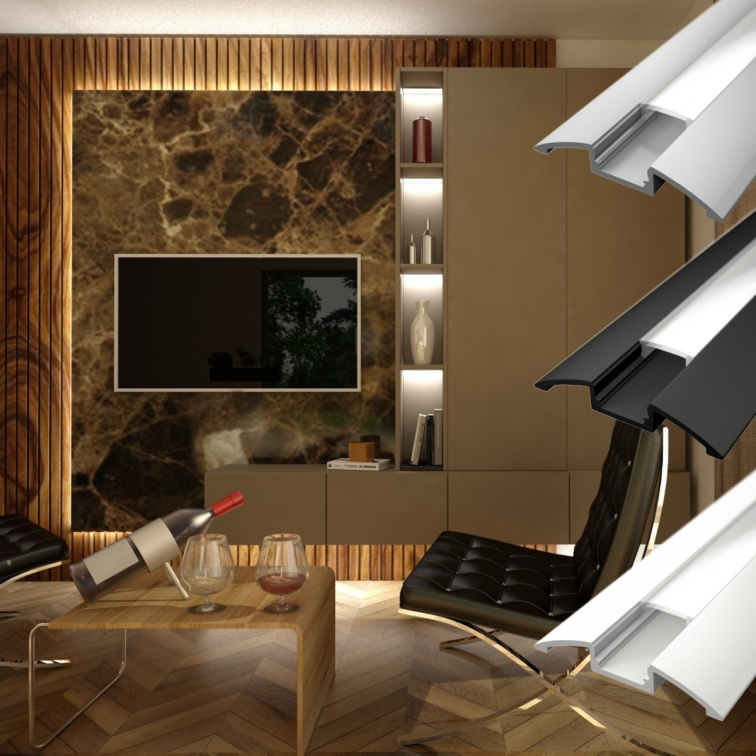 2m LED profile SURFACE 4 BLACK