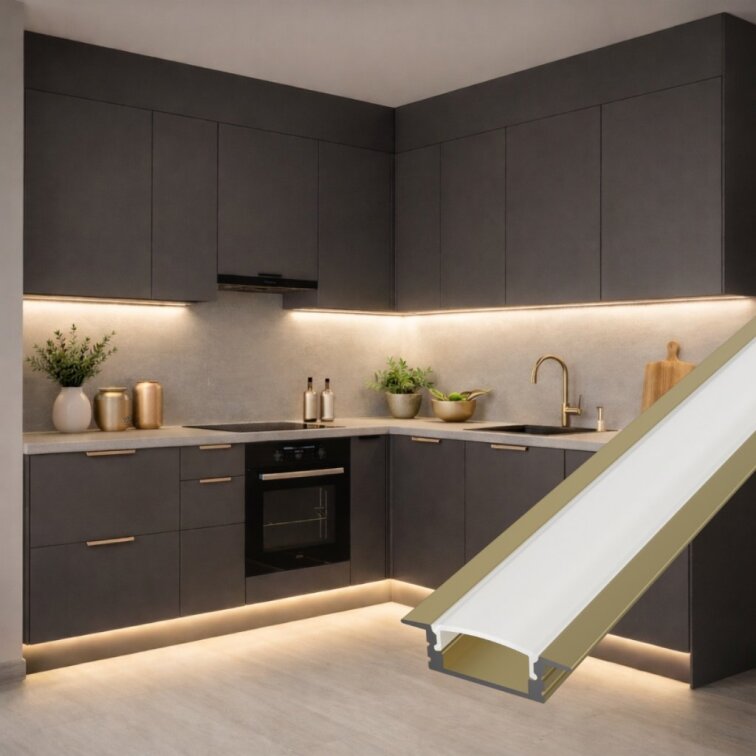 1m LED profile RECESSED 1 CHAMPAGNE