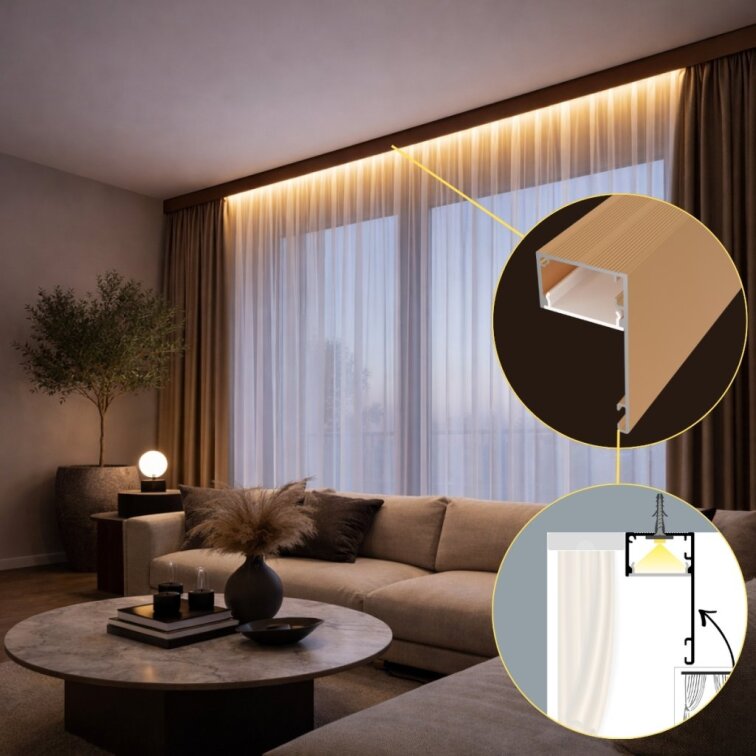 2m LED profile DECO LINE BRONZE