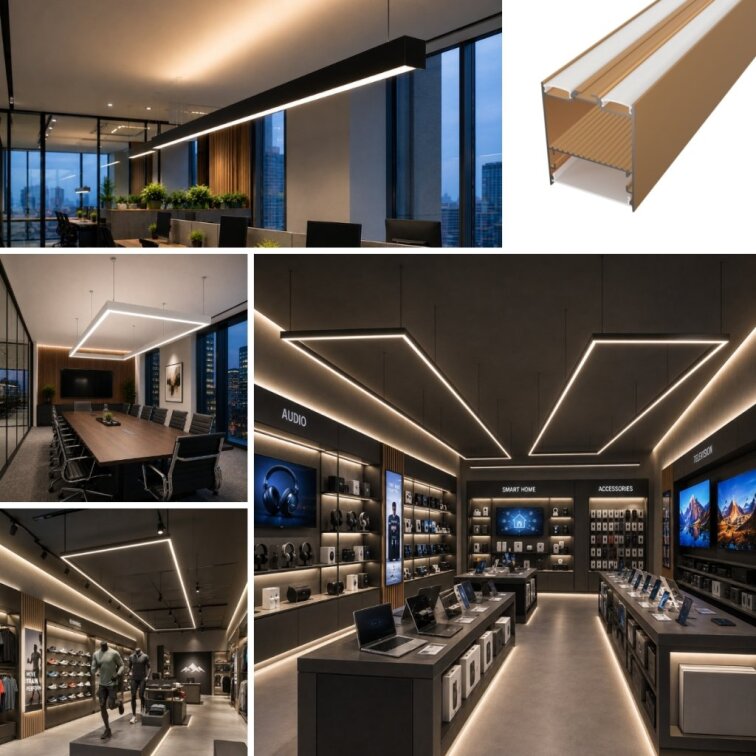 2m LED profile SUSPENDED 1 NEW BRONZE