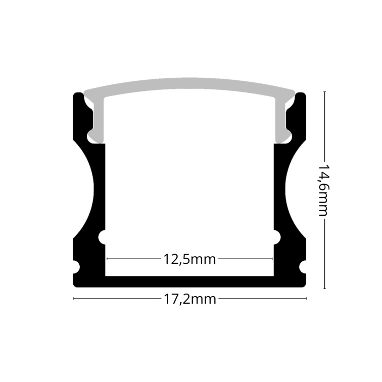 1m LED profile SURFACE 2 WHITE