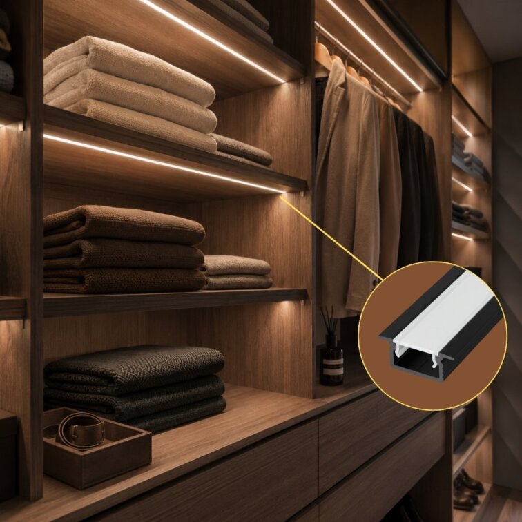 2m LED profile RECESSED 31 BLACK