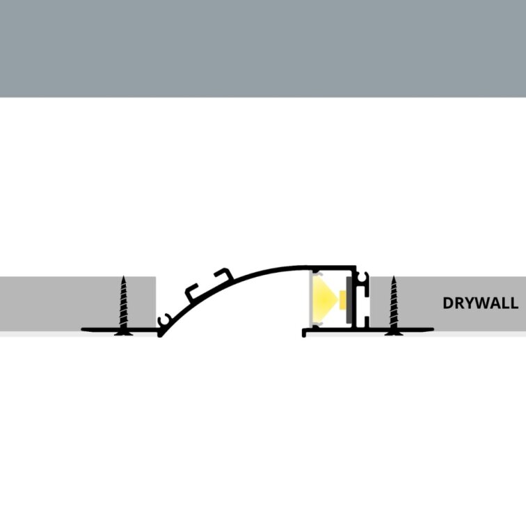 2m LED profile RECESSED 19 BLACK