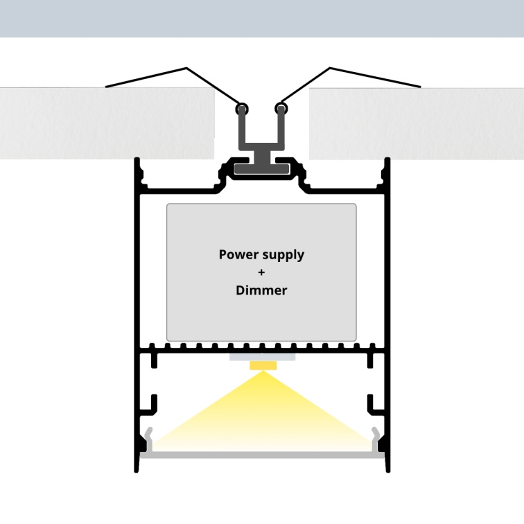 2m LED profile SUSPENDED 1 NEW BRONZE