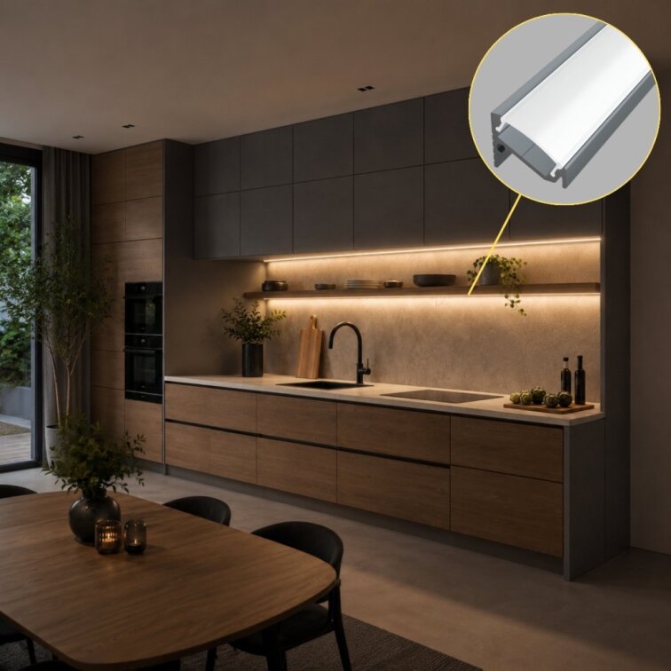 2m LED profile CORNER 6 GREY