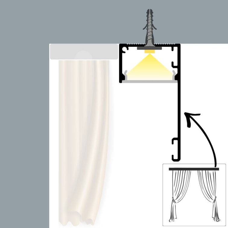 Profil LED de 2m DECO LINE BLACK