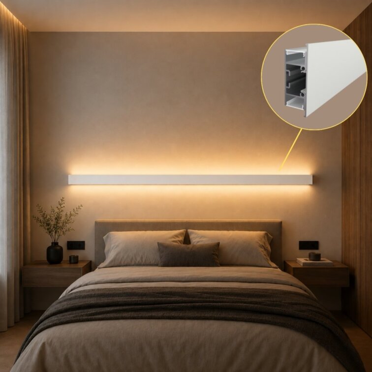 2m LED profile WALL - TWIN WHITE