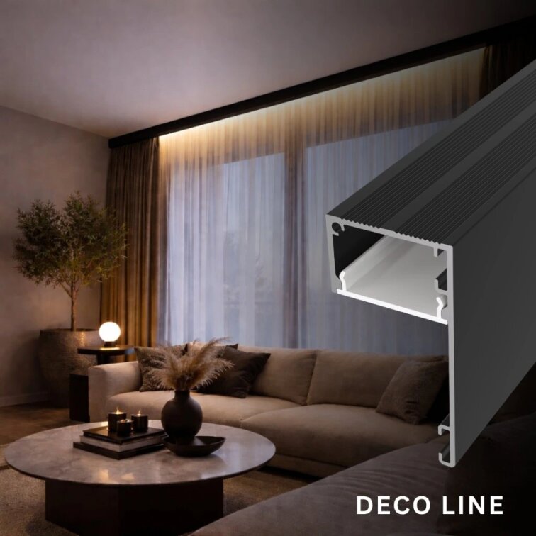 2m LED profile DECO LINE BLACK