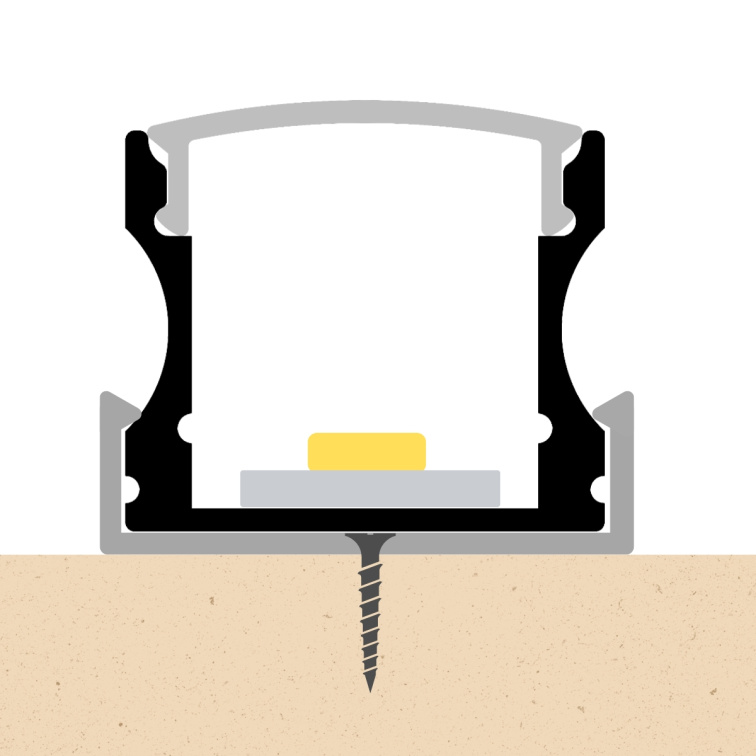 1m LED profile SURFACE 2 WHITE