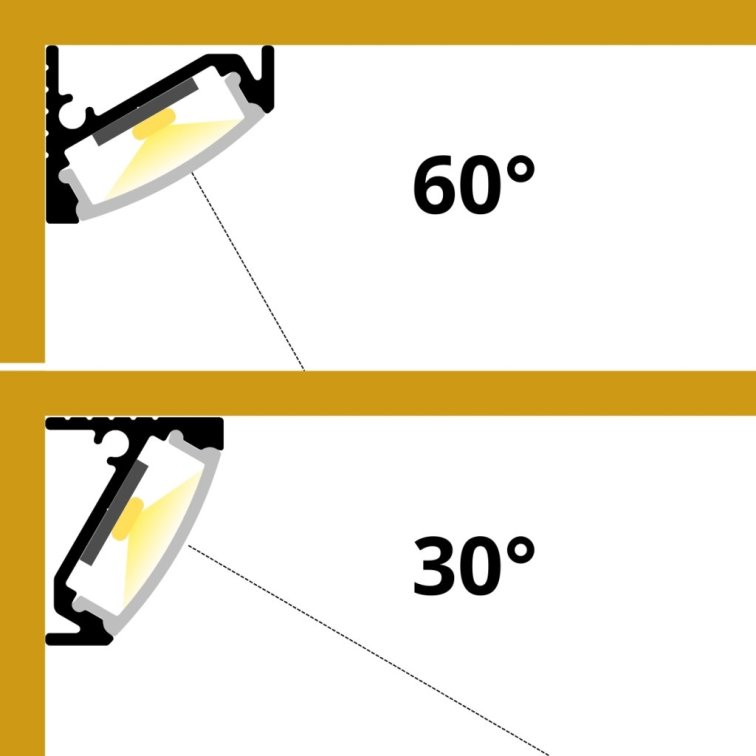 1m LED profile CORNER 6 BLACK