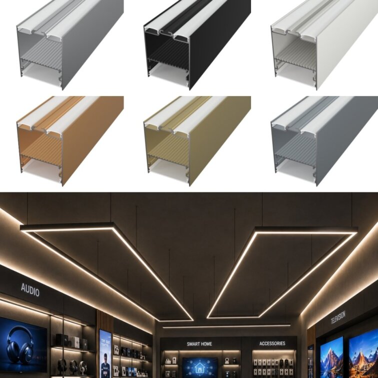 2m LED profile SUSPENDED 1 NEW BRONZE
