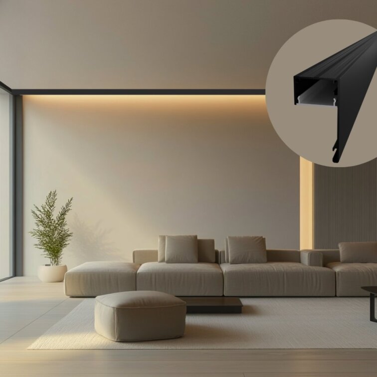 Profil LED de 2m DECO LINE BLACK