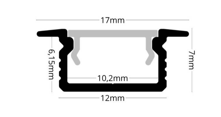 2m LED profile RECESSED 31 WHITE