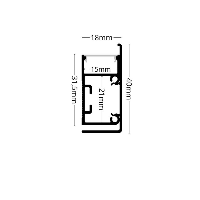 2m LED profile WALL - LINE WHITE