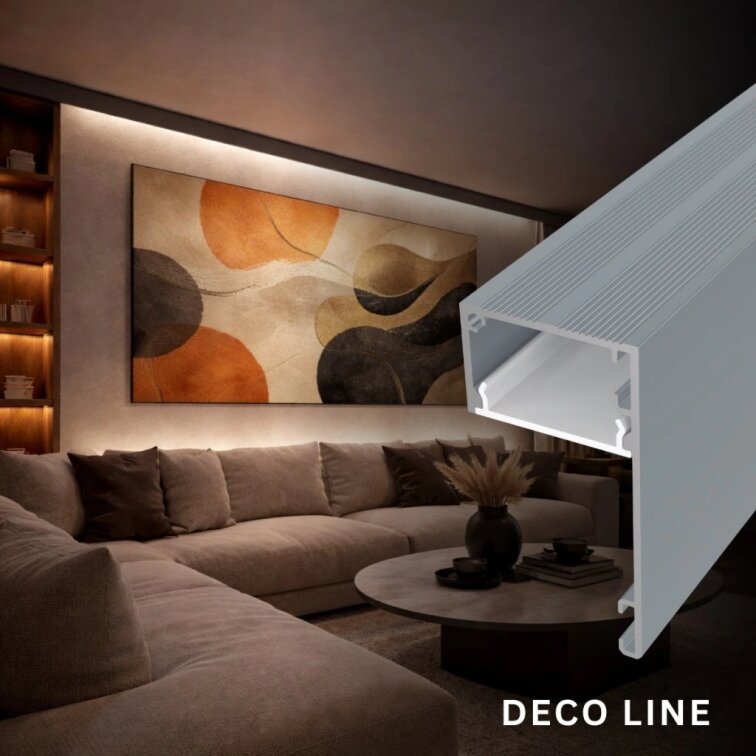 2m LED profile DECO LINE GREY