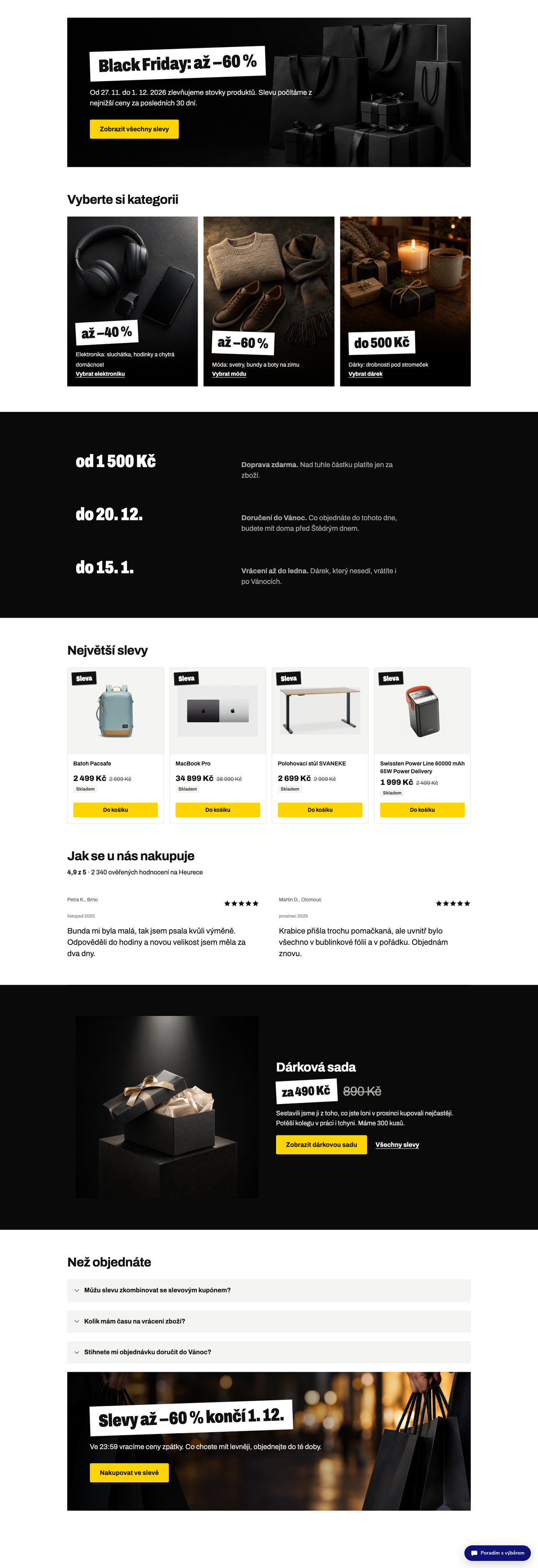 Black Friday landing page