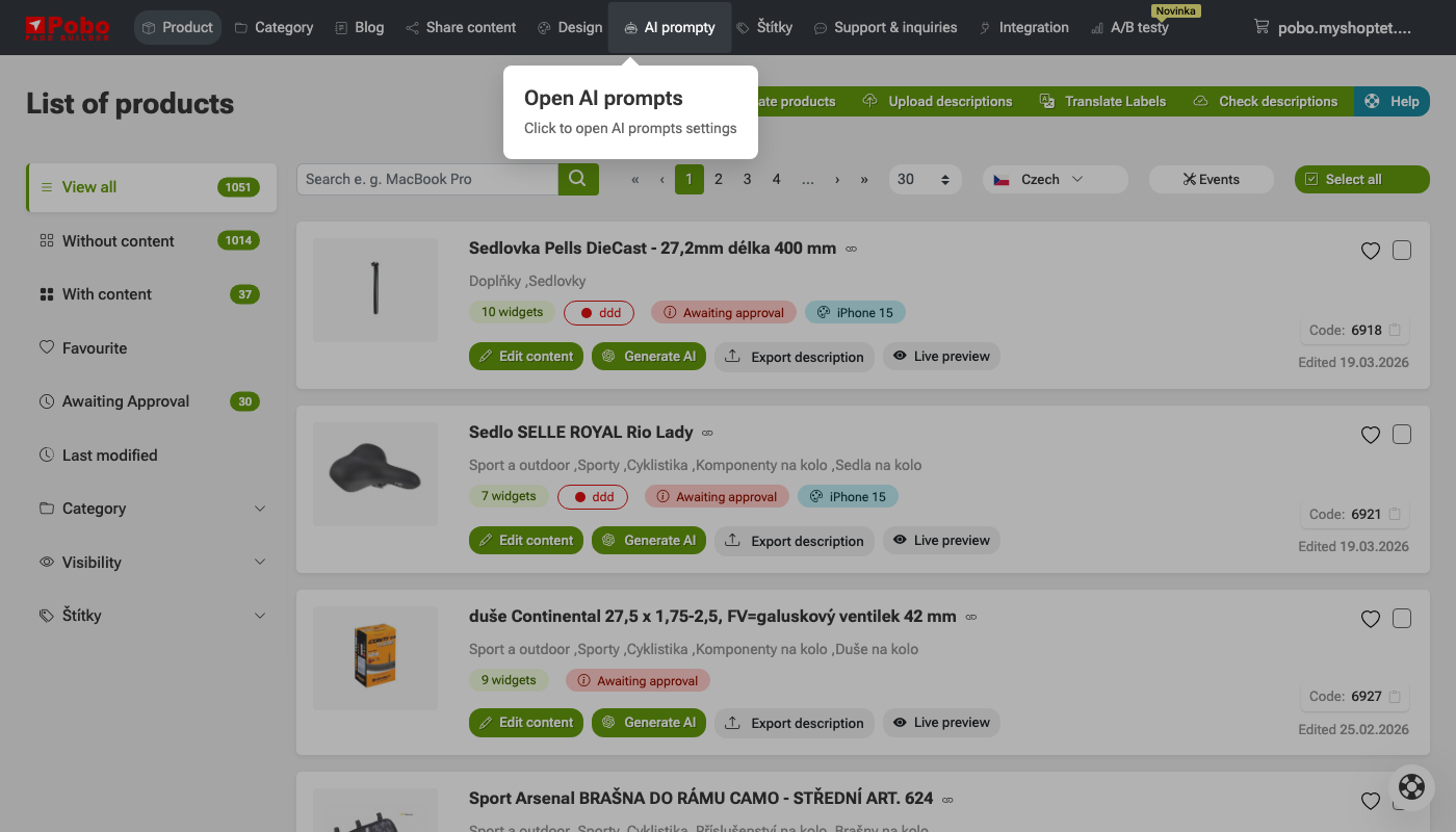 Configuring the AI profile for content generation