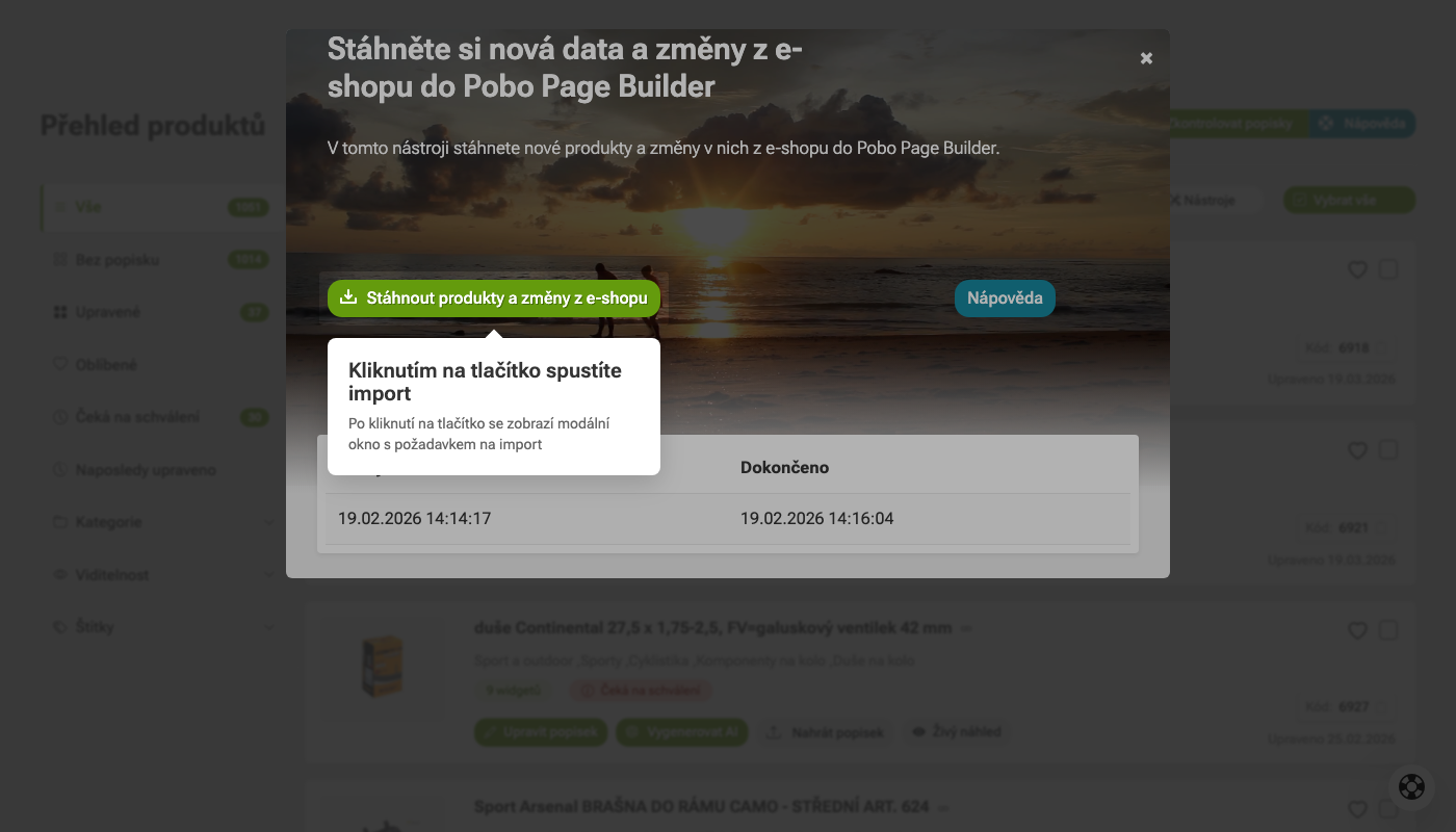 Jak stáhnout nové popisky z e-shopu do Pobo Page Builderu